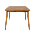 Outdoor Dining Set with Acacia Wood Table and 4 Chairs, Beige