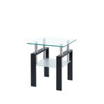 Luxury Modern Tempered Glass Coffee Table with 2 Layers