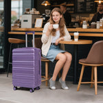 HIFINE Tourist 3-Piece ABS Spinner Wheel Luggage Set (Purple)