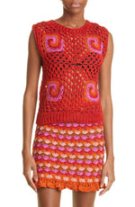 AYNI Liya Crochet Skirt Tomato X Small