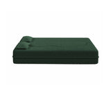 Modern Floor Sofa With Two Pillows Convertible Teddy Fabric Foam Filled Bed