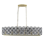 39" Contemporary Crystal and Black-Gold Pendant Chandelier