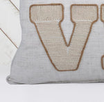 Embroidered Pumpkin “LOVE” Accent Pillow – Rustic Beige Fall Decor