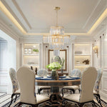 (Same as W1340126461/L5023) 20' Luxury 4-Tier Crystal Chandelier, 12-Light Gold Frame Pendant Light, Elegant Ceiling Lighting for Living Room, Dining Room, Bedroom (No Bulbs)