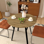 Round Dining Table for 2-4 People - Rustic Brown