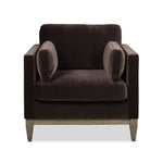 Knox 36" Modern Farmhouse Arm Chair, Deep Brown Performance Velvet