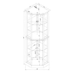 6 Shelf Corner Curio Display Cabinet With Lights, Mirrors And Adjustable Shelves