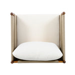 Outdoor Club Chairs (Set of 2) with Diamond-Pattern Beige Rope, Teak Finish