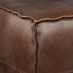 Brody Square Pouf Distressed Dark Brown