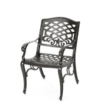 Luminea Outdoor Aluminum Dining Chair with Scroll Design