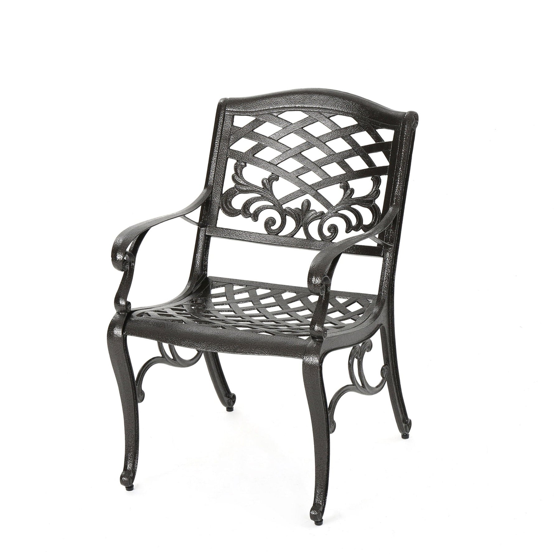 Luminea Outdoor Aluminum Dining Chair with Scroll Design