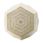 18x18x21 Hexagonal Capes Capiz Stool Cream/Yellow