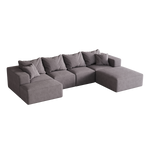 Modern Upholstered Sectional Boneless Couch Set