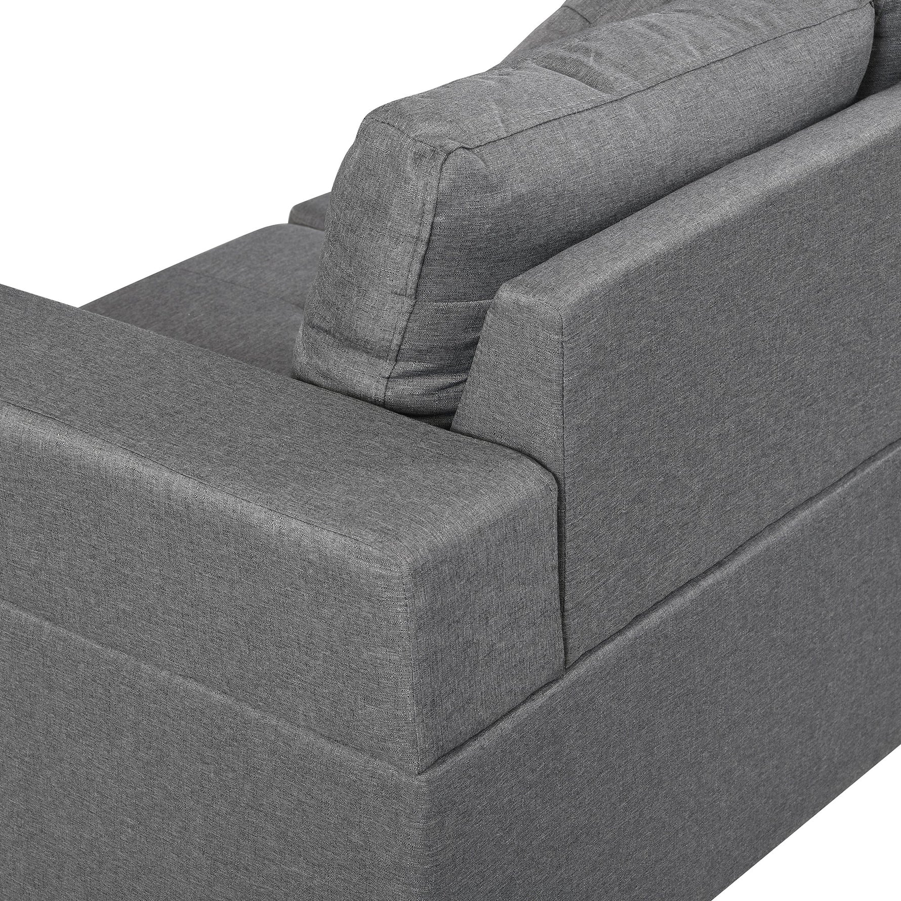 Modern Sectional Sofa Set with L Shape Chaise Lounge and Cup Holders
