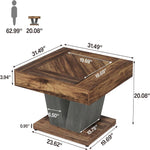 Square Coffee Table With Crisscross Base - Brown / Black