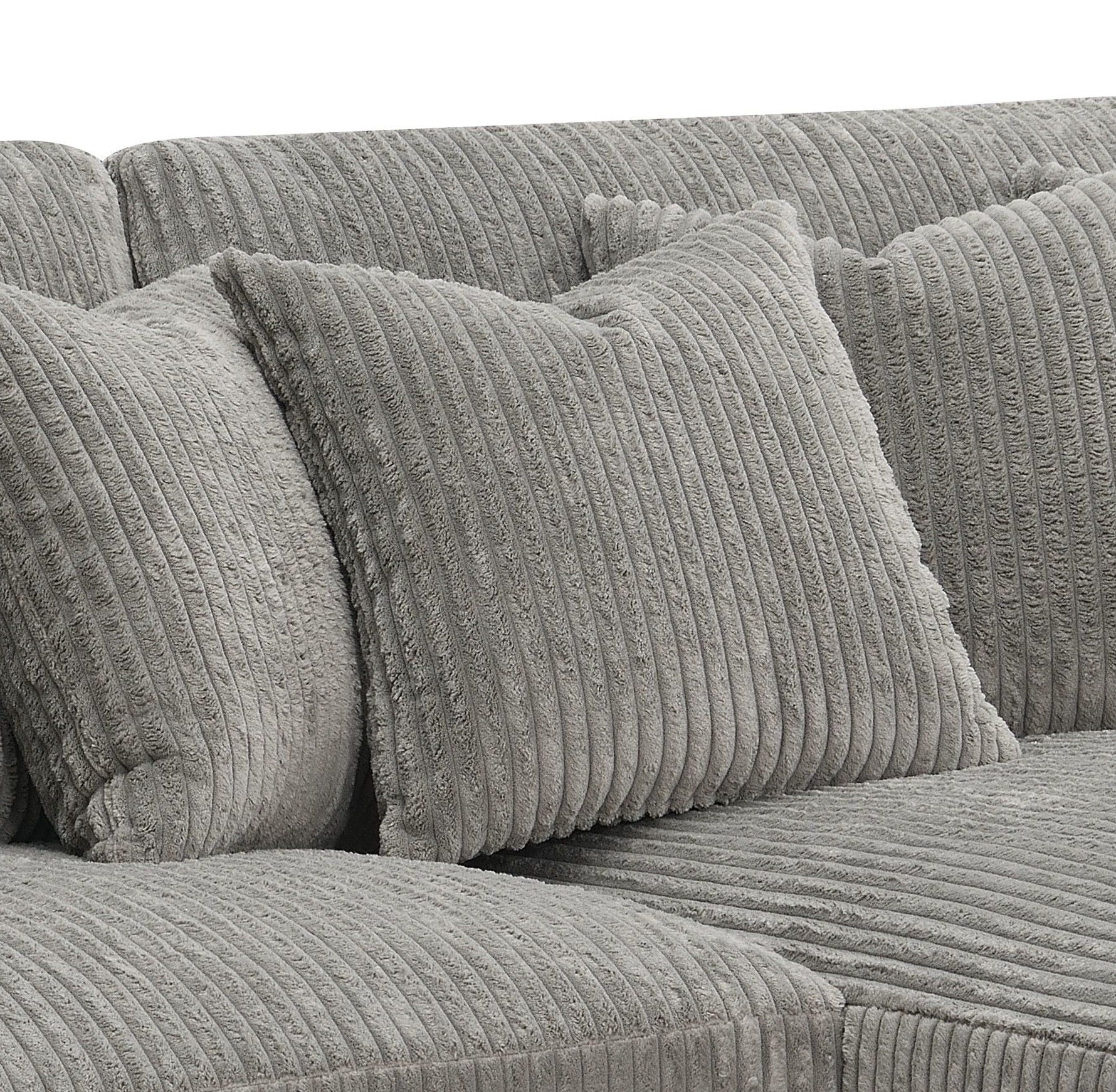 Tavia Reversible Sectional Sofa With 6 Pillows - Gray