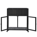 TOPMAX Patio Mini Wood Cold Frame Greenhouse with Wheels