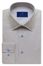 David Donahue Regular Fit Fine Check Dress Shirt in Dune, Size 16.5 - 34