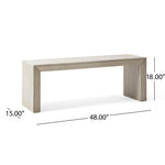 Acacia Wood Dining Bench, Farmhouse Style