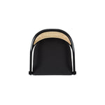Americana Mid-Century Modern 30.5' Cane Back Bar Stool, Jet Black