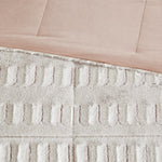 Full/Queen Back Print Long Fur Comforter Mini Set