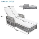 GO 2 Piece Long Reclining Chaise Outdoor Wicker Lounge Set