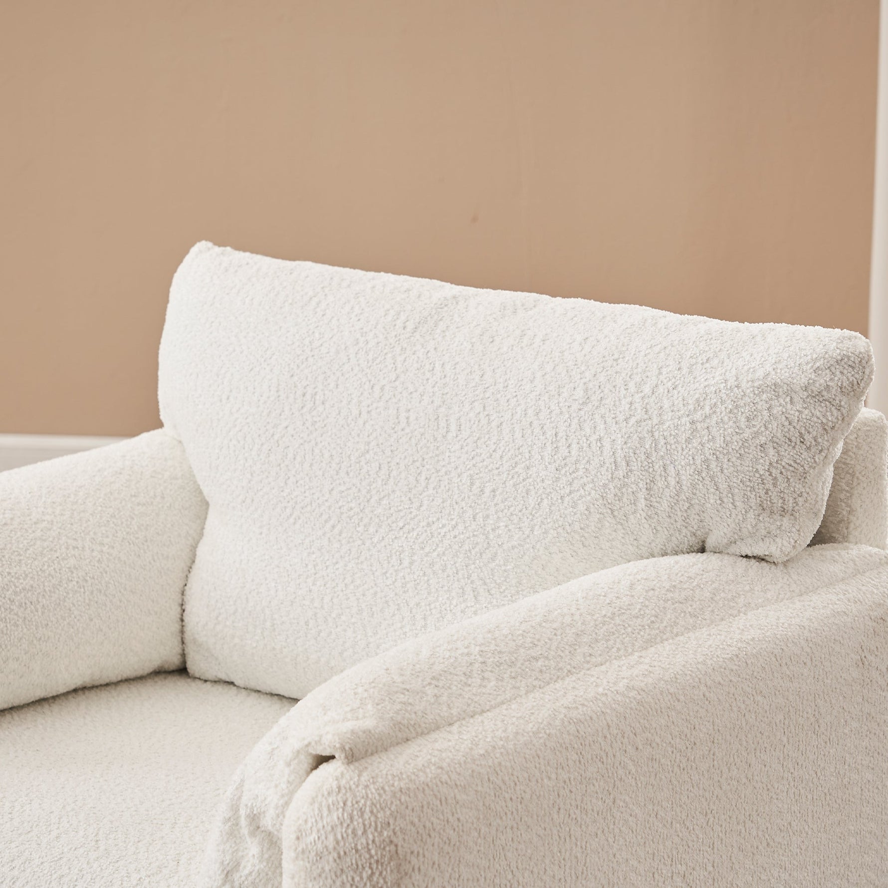 Modern Accent Chair Single Seater Ivory White