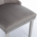 A&A Furniture Nikki Collection Modern Velvet Upholstered Dining Chairs - Set of 2