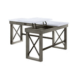 Talmar Marble Top Weathered Writing Desk With Lift Top