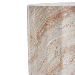 Elegant Indoor/Outdoor Lightweight Concrete Cylinder Side Table with Travertine Finish