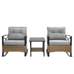 3pcs Rocking Rattan Set - Grey