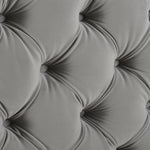 Brooklyn King Tufted Panel Bed Headboard and Footboard Set, Opal Grey Velvet