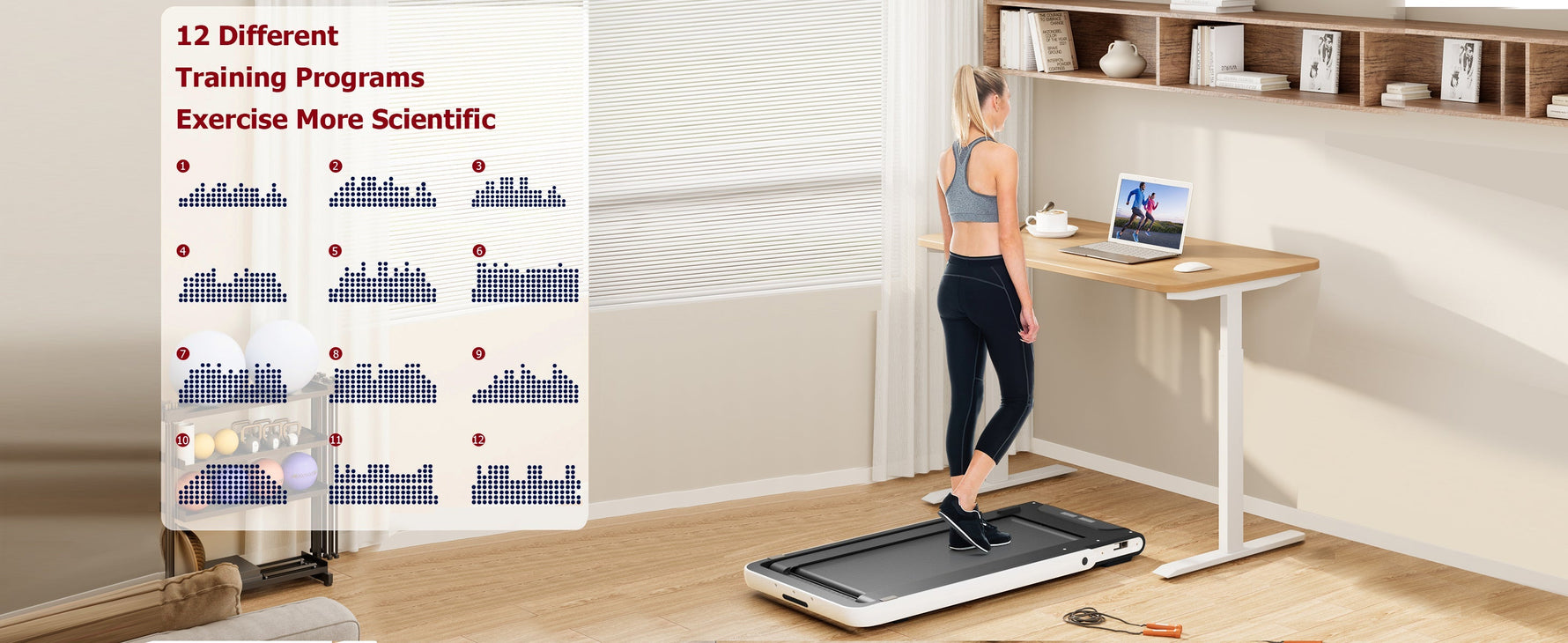 2 in 1 Under Desk Treadmill 2.5HP Folding Electric Machine