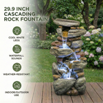 Outdoor Water Fountain Large with LED Light for Patio and Garden