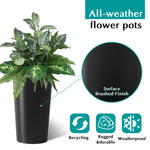 2 Pack Tall 21.7 in Modern Square Planters for Indoor and Outdoor Use