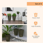 Outsunny 28" Tall Outdoor Planters, Set of 3