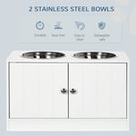 PawHut Large Elevated Dog Bowls with Storage Cabinet