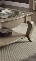 Chelmsford Clear Glass Coffee Table - Taupe
