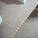 59in Console Table with Wood Beads and Curved Waterfall-Style Frame