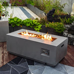 42" Propane Gas Fire Pit Table with Glass Wind Guard