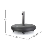Wheelie Round Umbrella Base With Stainless Steel Holder
