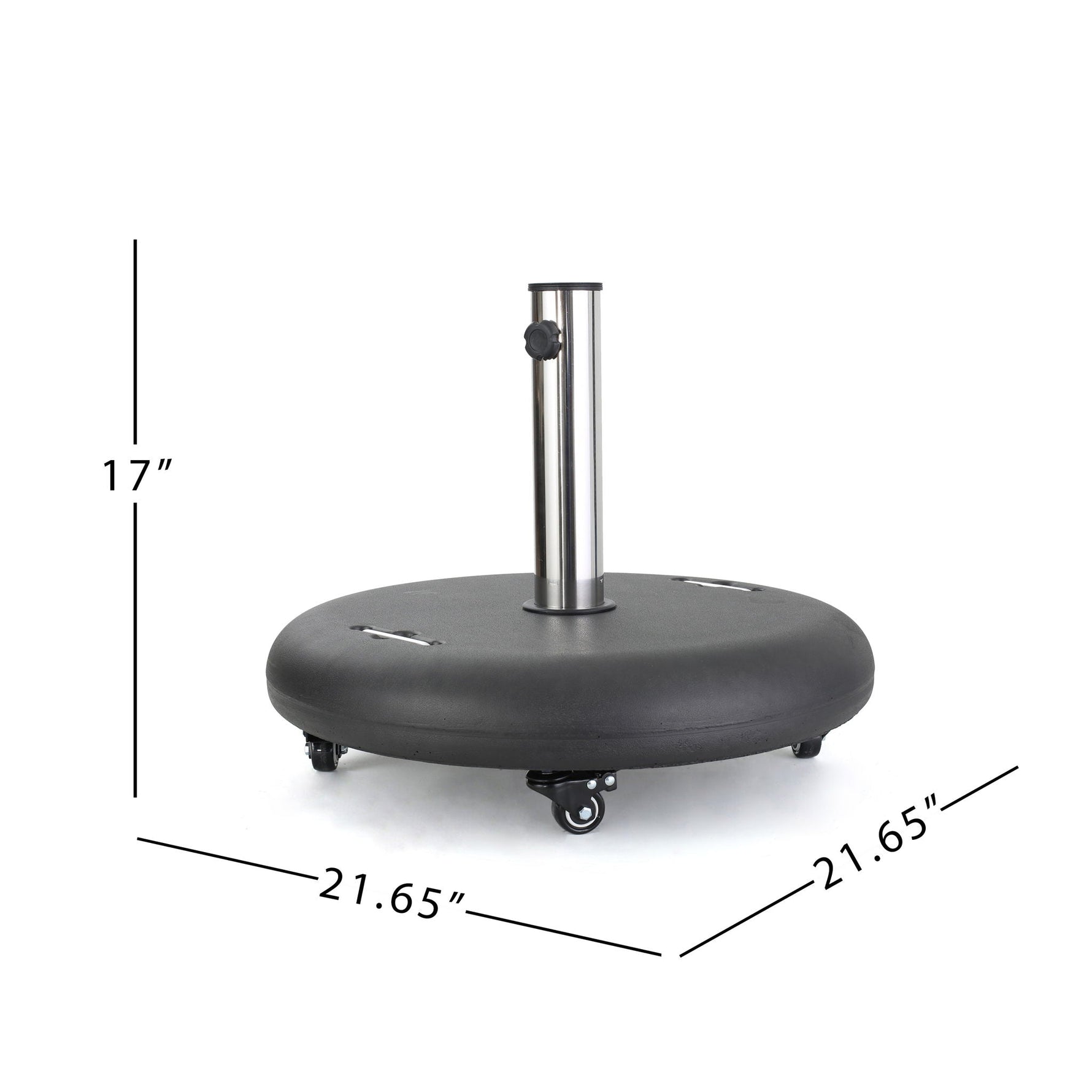Wheelie Round Umbrella Base With Stainless Steel Holder