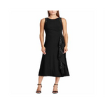 LAUREN Ralph Lauren Women s Lace-Trim Jersey Dress Black Size 0