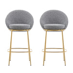 Celano Indoor Metal Upholstered Barstool Set of 2