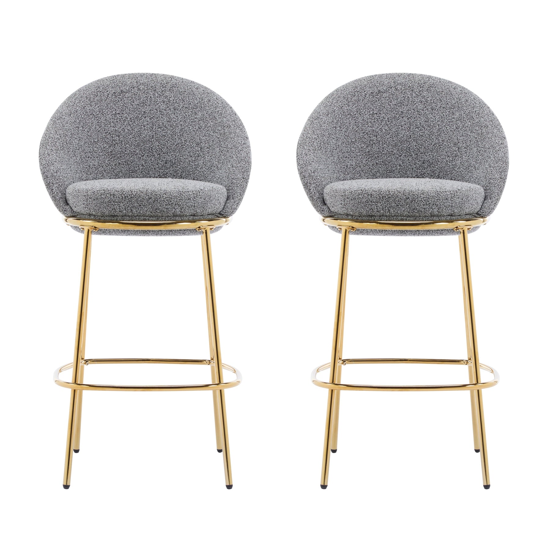 Celano Indoor Metal Upholstered Barstool Set of 2