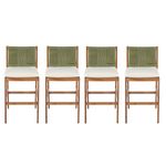 4 Pieces Arly Green Outdoor Bar Stool Set