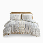 Full/Queen Cotton Printed Duvet Cover Set with Chenille