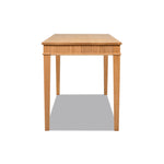 Dumont Modern Farmhouse 1-Drawer Fluted Home Office Writing Desk, Natural Blonde Solid Rubberwood & Rubberwood Veneer