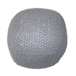 Semi Rounded Pouf Cable Knitted Perfect Seating