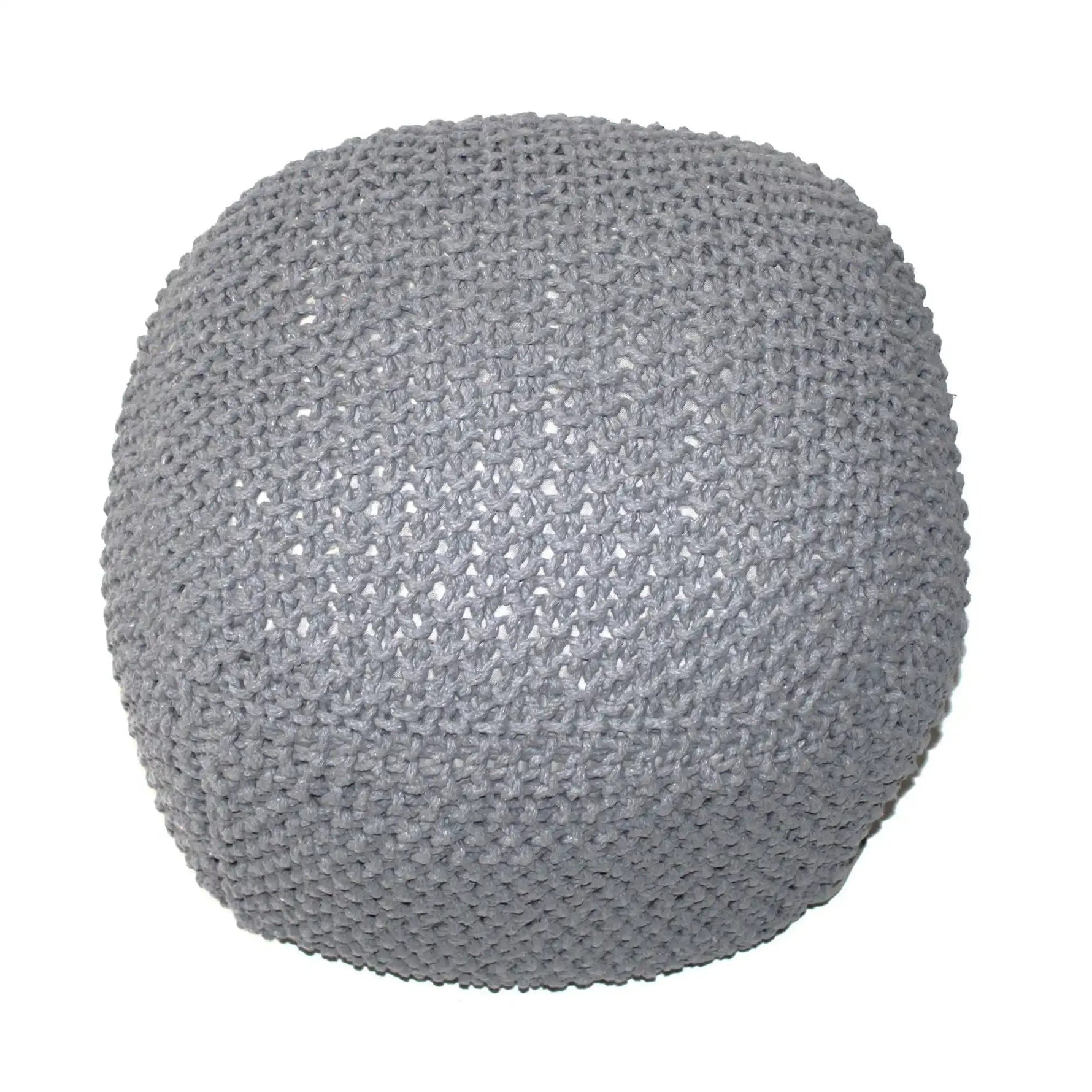 Semi Rounded Pouf Cable Knitted Perfect Seating